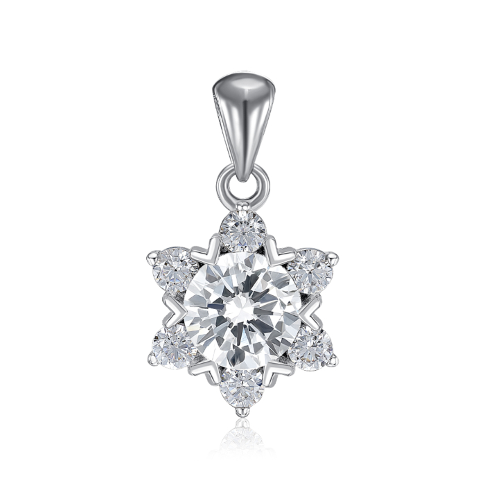 Срібна підвіска з фіанітами. Артикул SZDP01815-P/12/1