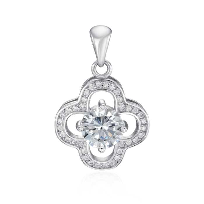 Срібна підвіска з фіанітами. Артикул SZDP01832-P/12/1