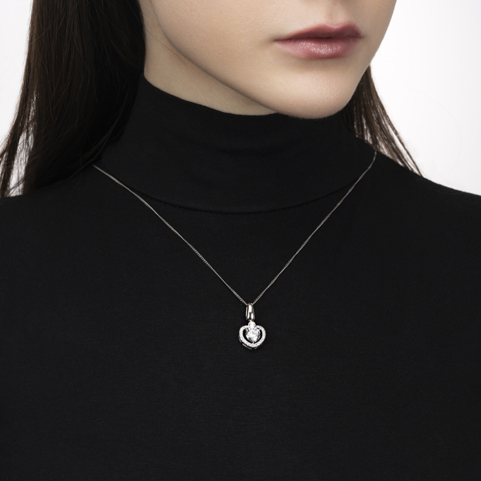 Срібна підвіска з фіанітами. Артикул SZDP01837-P/12/1