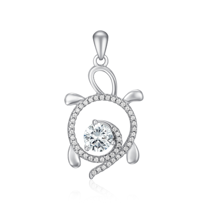 Срібна підвіска з фіанітами. Артикул SZDP01855-P/12/1
