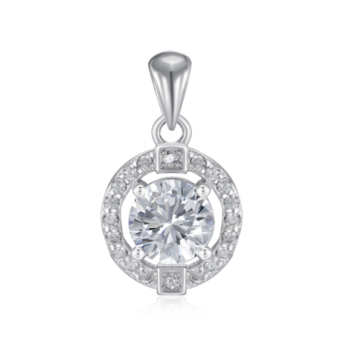 Срібна підвіска з фіанітами. Артикул SZDP01867-P/12/1