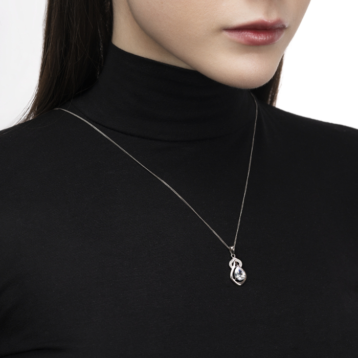 Срібна підвіска з фіанітами. Артикул SZDP01869-P/12/1