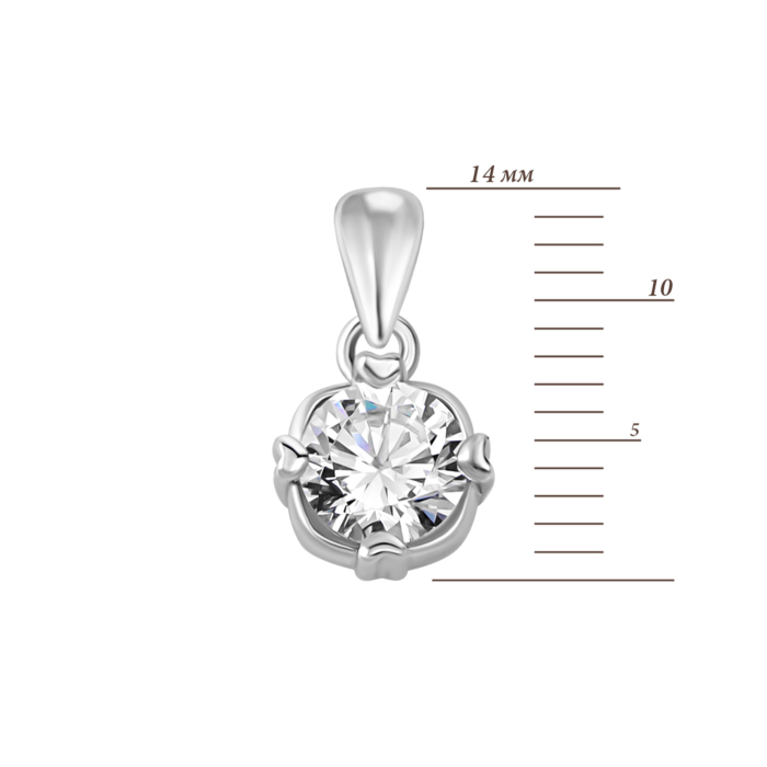 Срібна підвіска з фіанітами. Артикул UG5SZDP03738