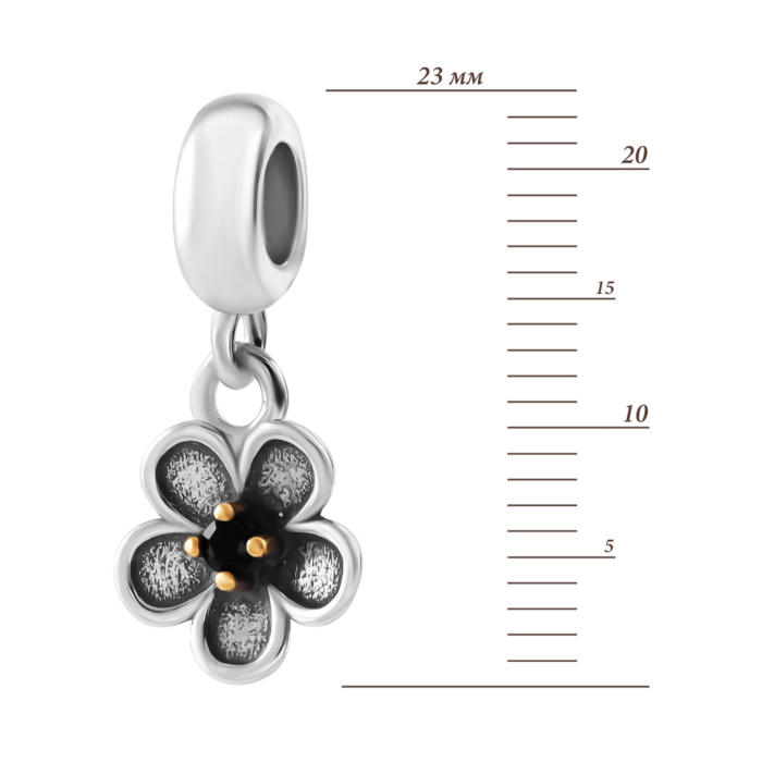 Срібна намистина шарм Квітка. Артикул UG5SZDP04921
