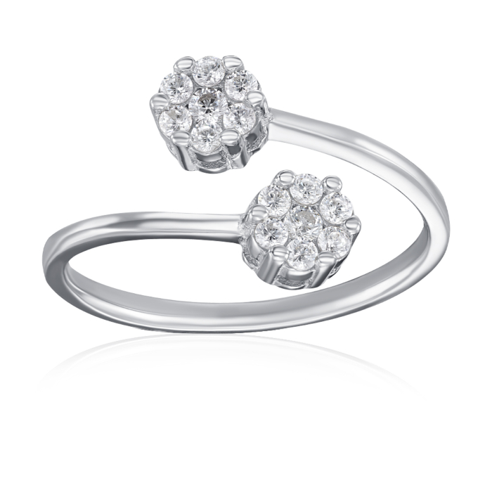 Срібна каблучка з фіанітами. Артикул SZDR10286-R/12/1