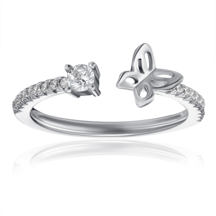 Серебряное кольцо с фианитами. Артикул SZDR10313-R/12/1