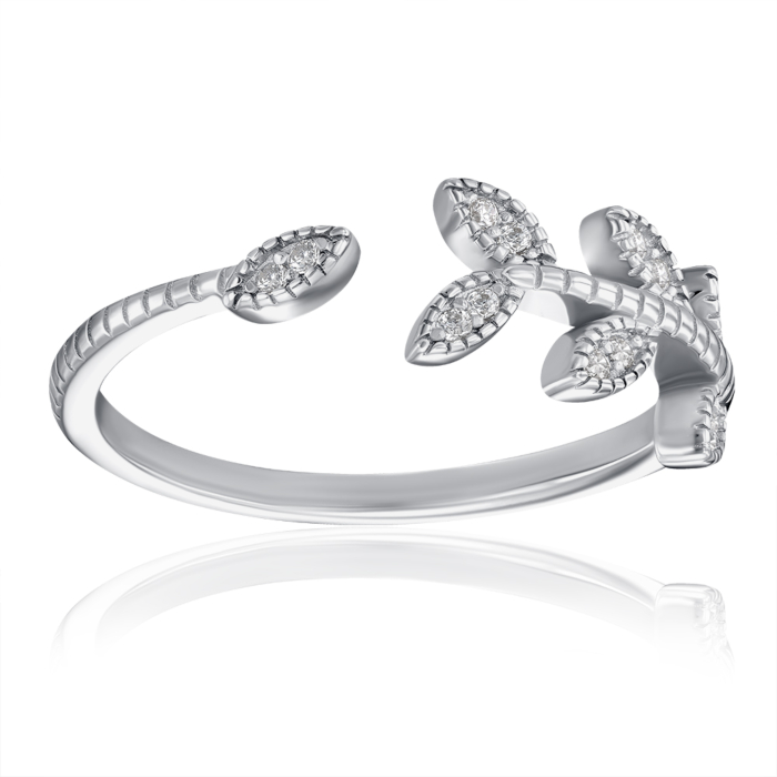 Срібна каблучка з фіанітами. Артикул SZDR10320-R/12/1