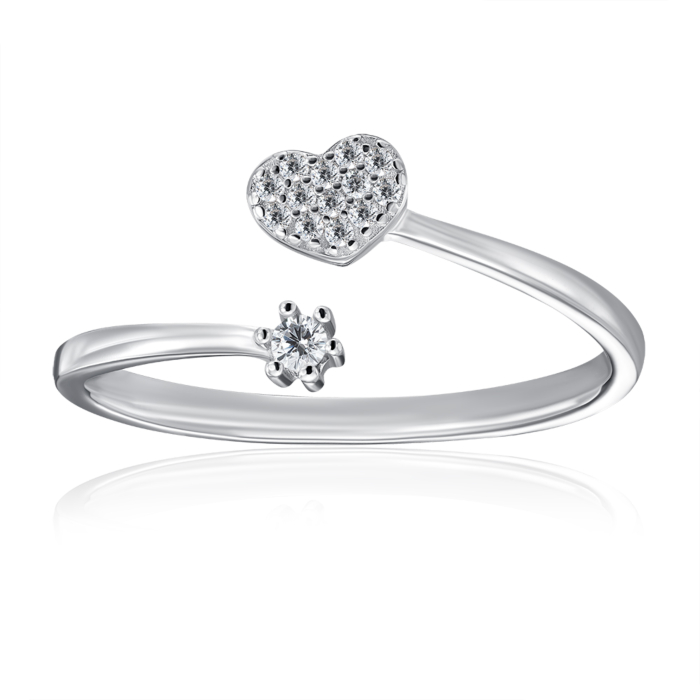 Срібна каблучка з фіанітами. Артикул SZDR10335-R/12/1