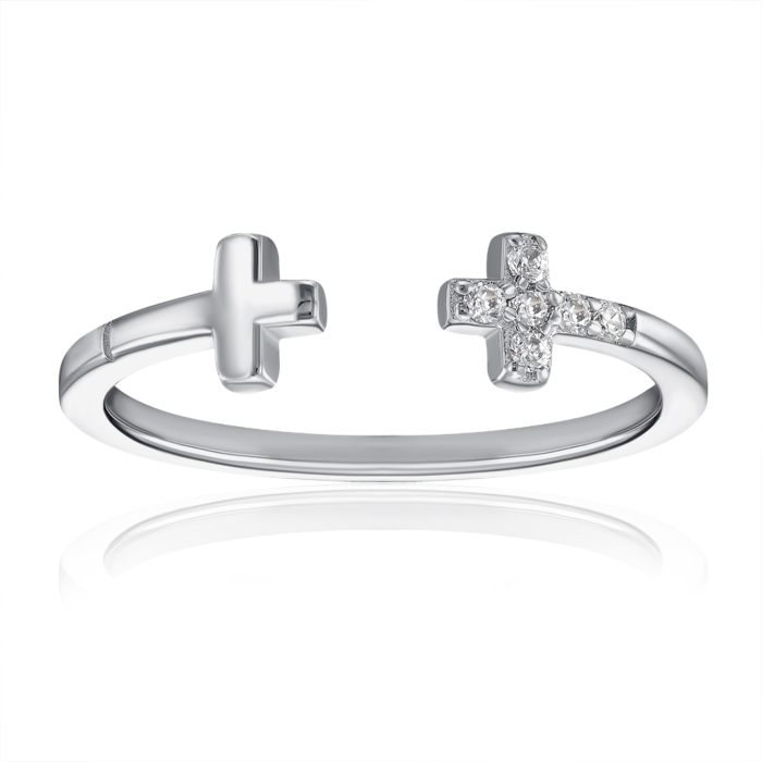 Серебряное кольцо с фианитами. Артикул SZDR10417-R/12/1