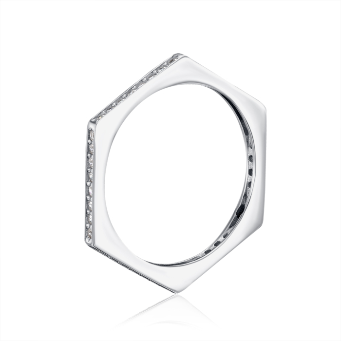 Срібна каблучка з фіанітами. Артикул SZDR15601-R/12/1