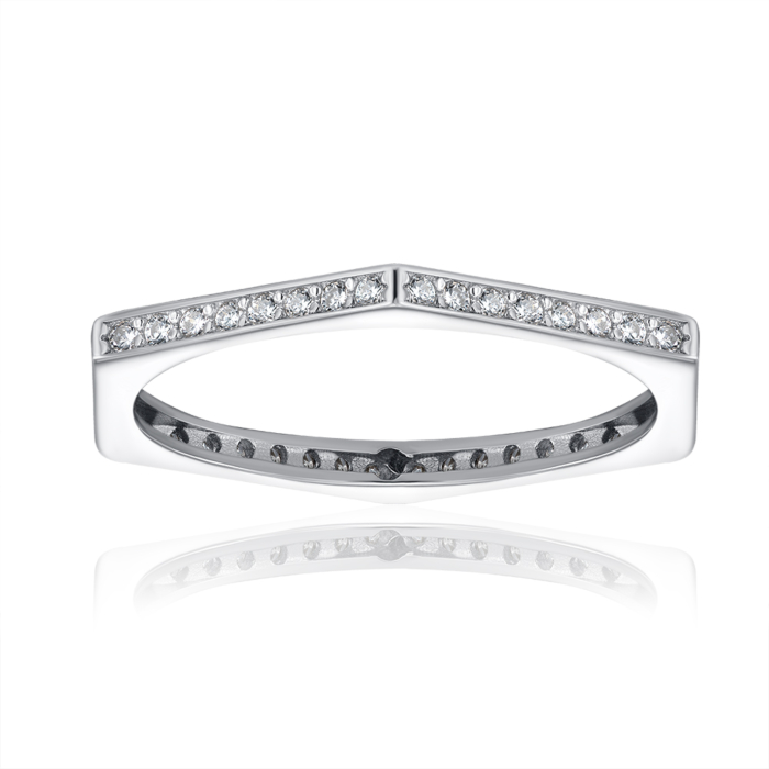 Срібна каблучка з фіанітами. Артикул SZDR15601-R/12/1