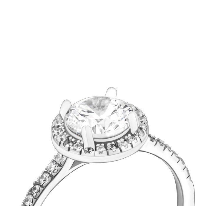 Срібна каблучка з фіанітами. Артикул UG5SZDR00162