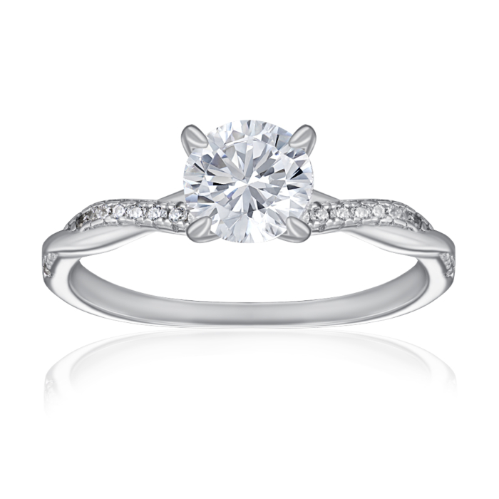 Срібна каблучка з фіанітами. Артикул SZDR00178-R/12/1