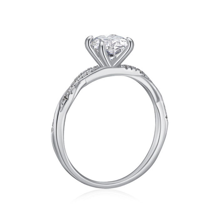 Срібна каблучка з фіанітами. Артикул SZDR00178-R/12/1