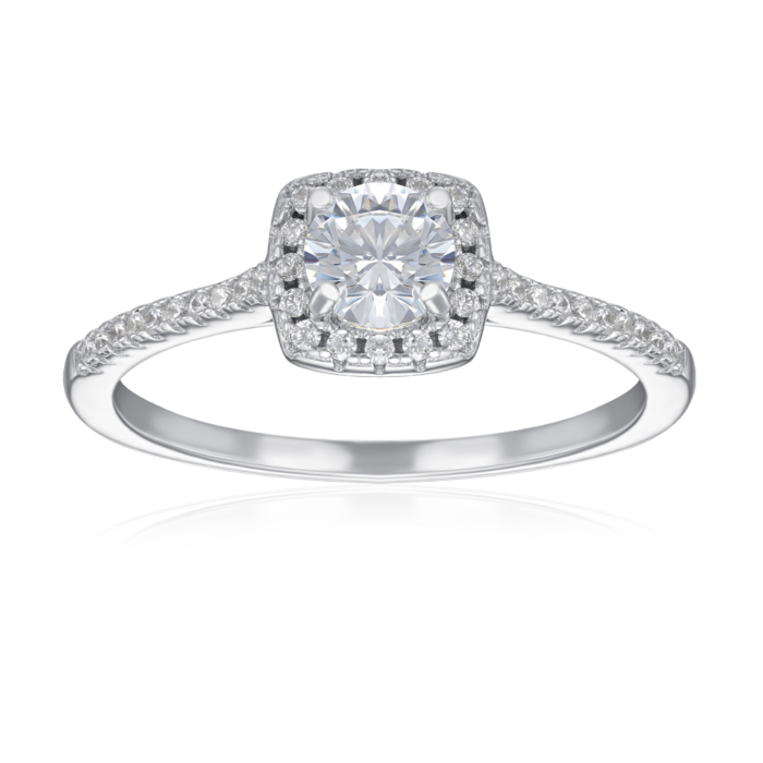 Срібна каблучка з фіанітами. Артикул SZDR00180-R/12/1