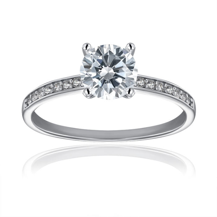 Срібна каблучка з фіанітами. Артикул SZDR00189-R/12/1