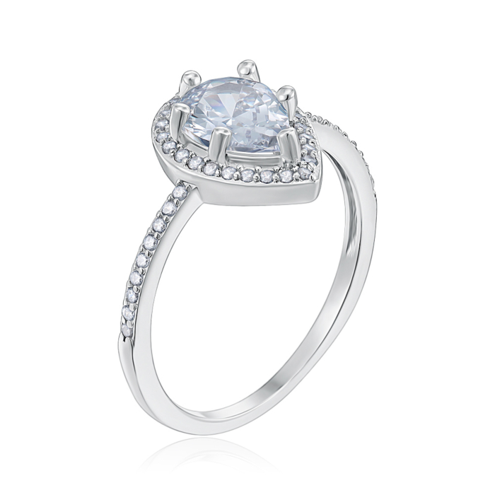 Срібна каблучка з фіанітами. Артикул SZDR00192-R/12/1