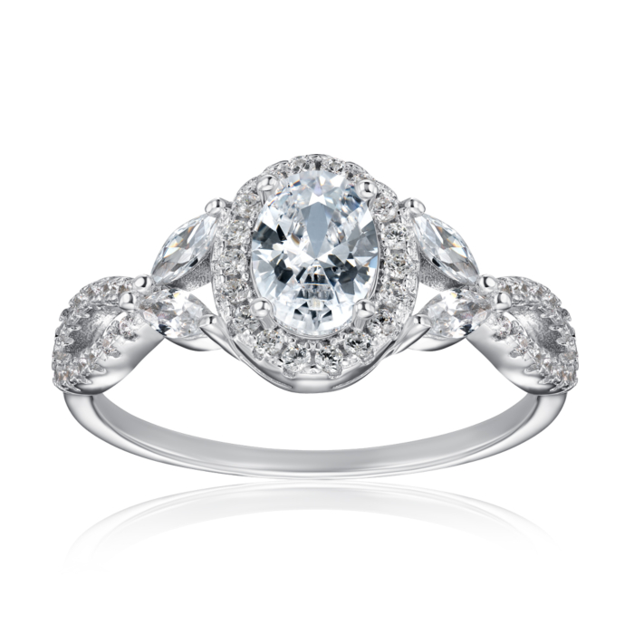 Серебряное кольцо с фианитами. Артикул SZDR00210-R/12/1