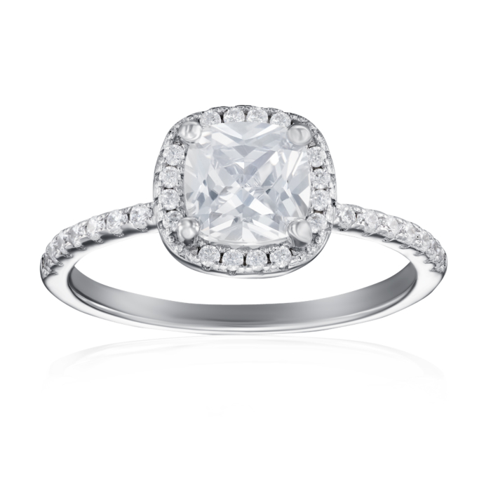 Срібна каблучка з фіанітами. Артикул SZDR00211-R/12/1