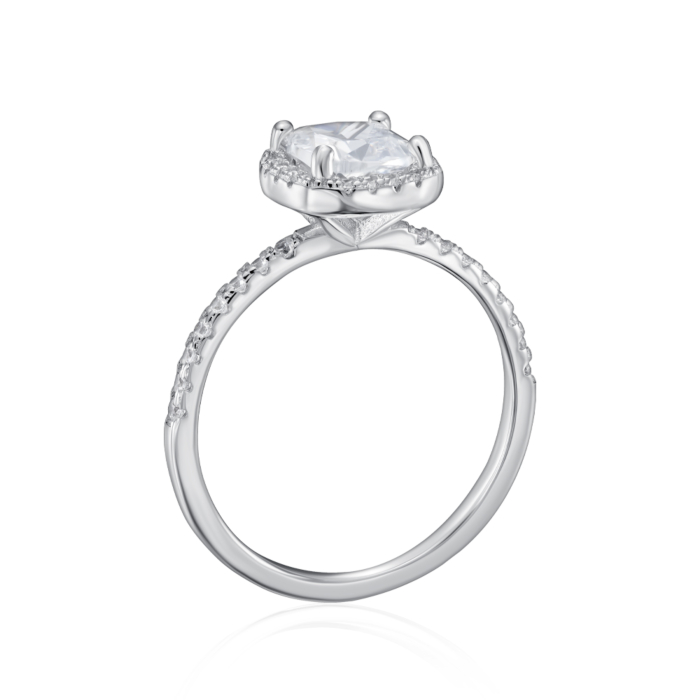 Срібна каблучка з фіанітами. Артикул SZDR00211-R/12/1