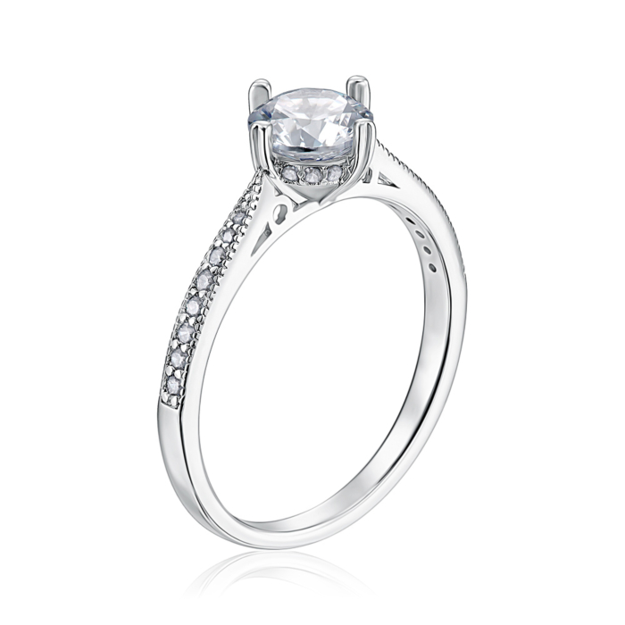 Срібна каблучка з фіанітом. Артикул SZDR00231-R/12/1