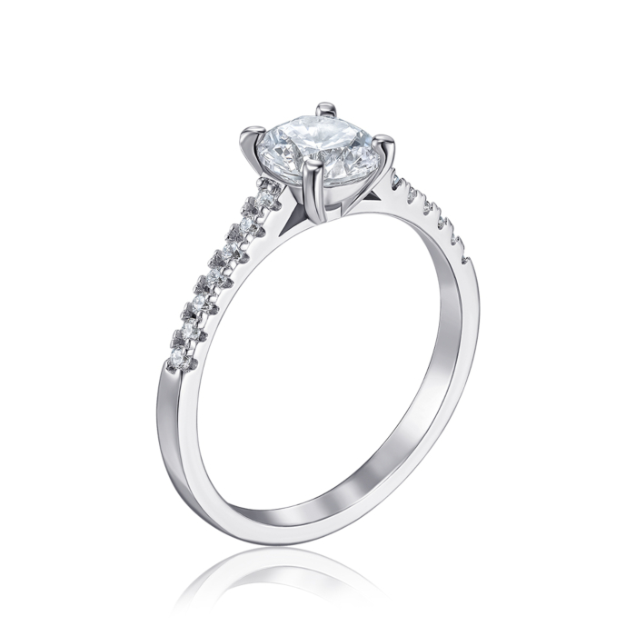 Срібна каблучка з фіанітами. Артикул SZDR00978-R/12/1