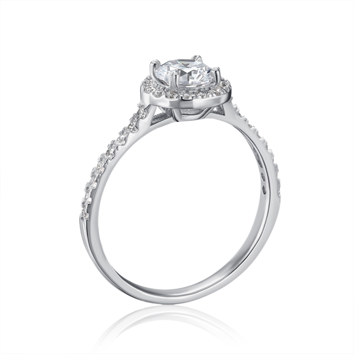 Срібна каблучка з фіанітами. Артикул SZDR00250-R/12/1