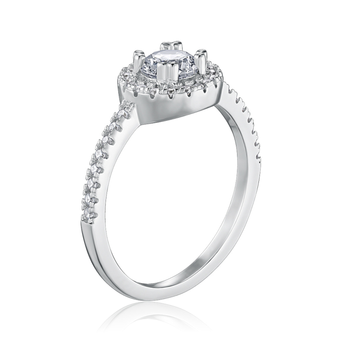 Срібна каблучка з фіанітами. Артикул SZDR00257-R/12/1