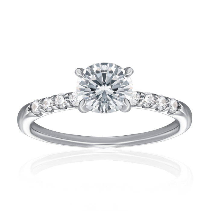 Серебряное кольцо с фианитами. Артикул SZDR00287-R/12/1