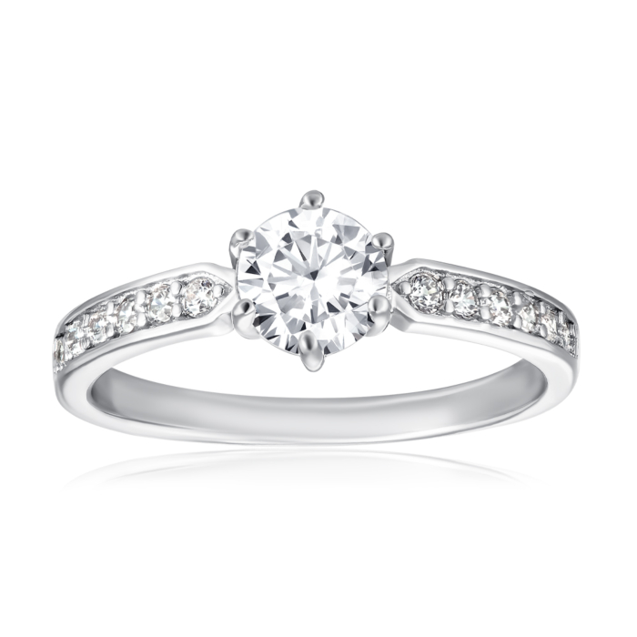 Серебряное кольцо с фианитами. Артикул SZDR00317-R/12/1