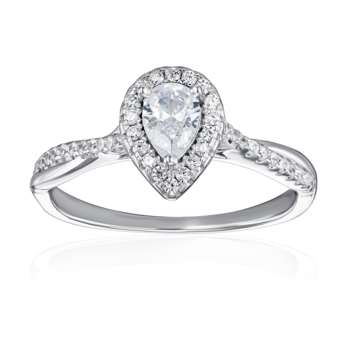 Срібна каблучка з фіанітами. Артикул SZDR00328-R/12/1