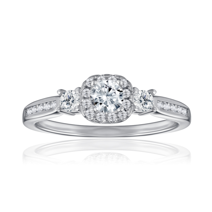 Срібна каблучка з фіанітами SZDR00342-R/12/1