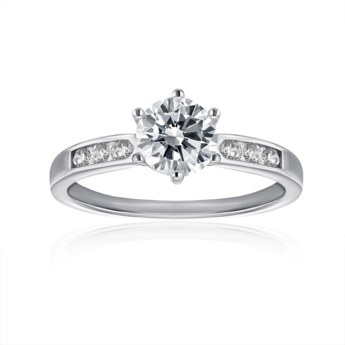 Срібна каблучка з фіанітами. Артикул SZDR00363-R/12/1