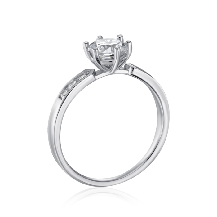 Срібна каблучка з фіанітами. Артикул SZDR00363-R/12/1