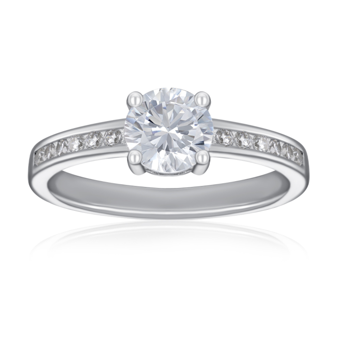 Серебряное кольцо с фианитами. Артикул SZDR00365-R/12/1