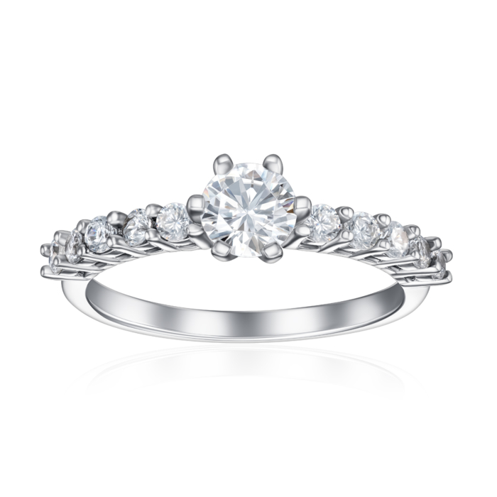 Серебряное кольцо с фианитами. Артикул SZDR00389-R/12/1