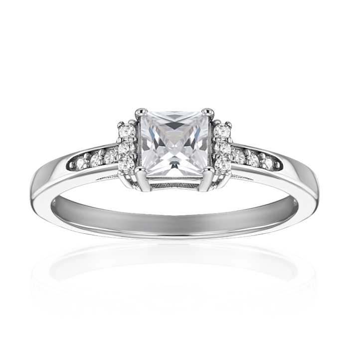 Срібна каблучка з фіанітами. Артикул SZDR00400-R/12/1