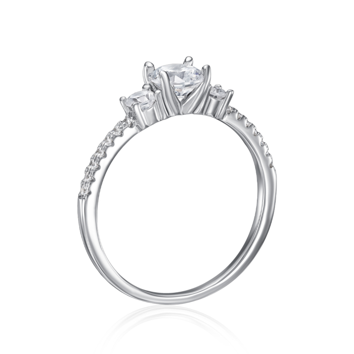 Срібна каблучка з фіанітами. Артикул SZDR00473-R/12/1