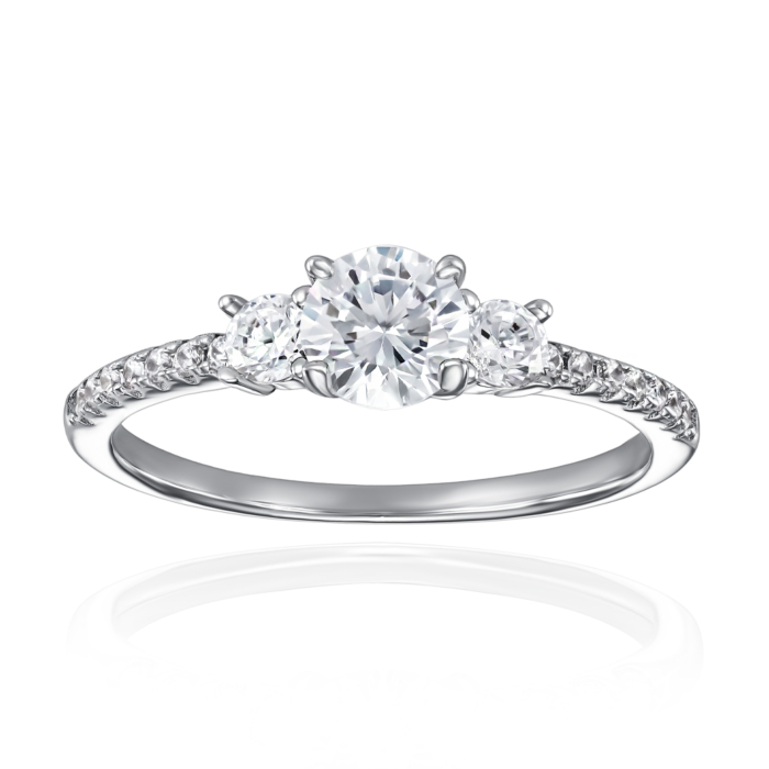 Срібна каблучка з фіанітами. Артикул SZDR00473-R/12/1