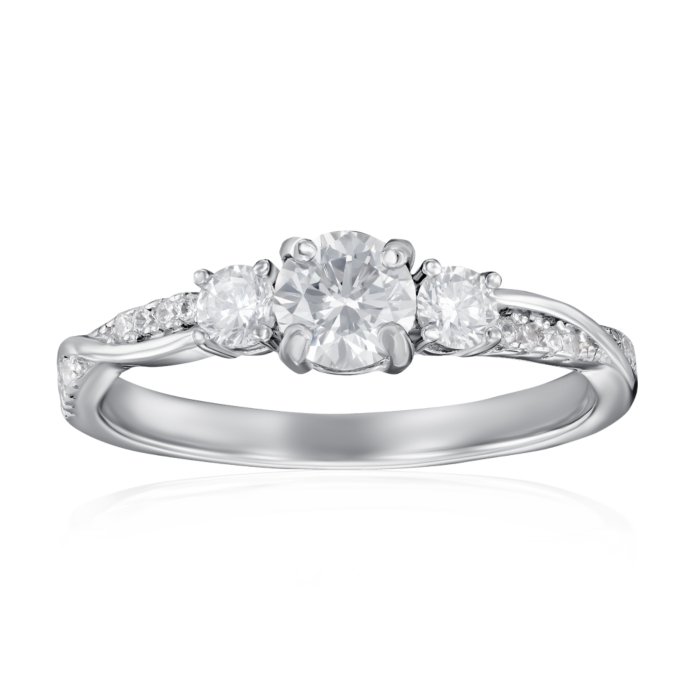 Серебряное кольцо с фианитами. Артикул SZDR00502-R/12/1