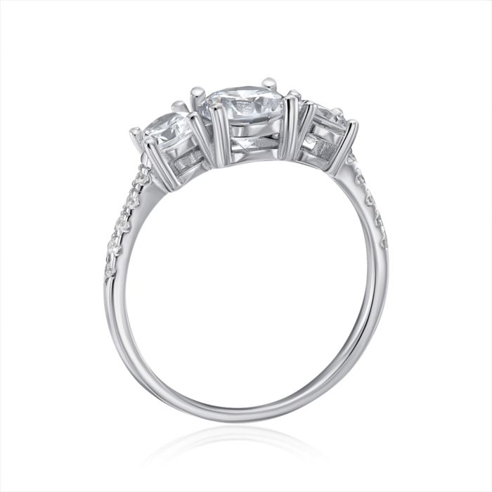 Срібна каблучка з фіанітами. Артикул SZDR00581-R/12/1