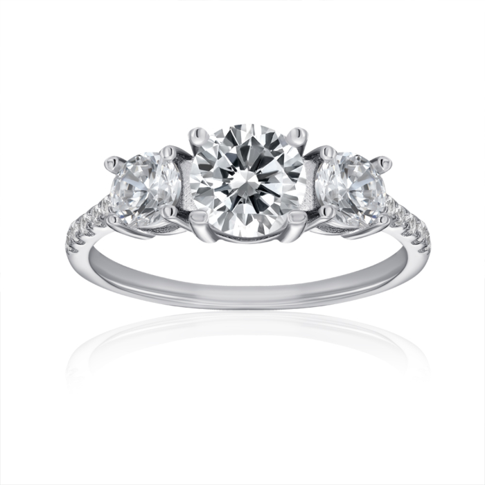 Срібна каблучка з фіанітами. Артикул SZDR00581-R/12/1