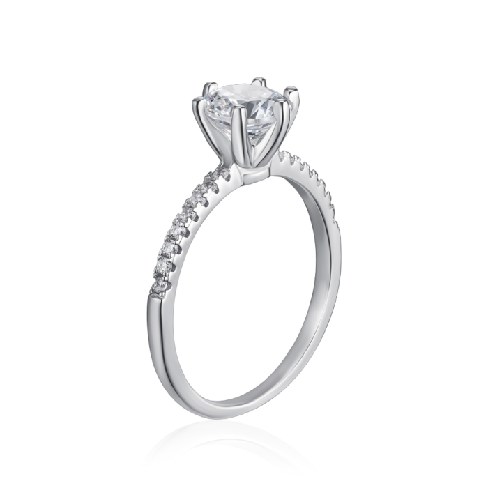 Серебряное кольцо с фианитами. Артикул SZDR00808-R/12/1