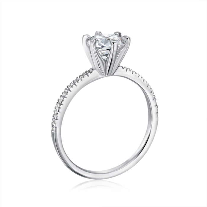 Срібна каблучка з фіанітами. Артикул SZDR00835-R/12/1