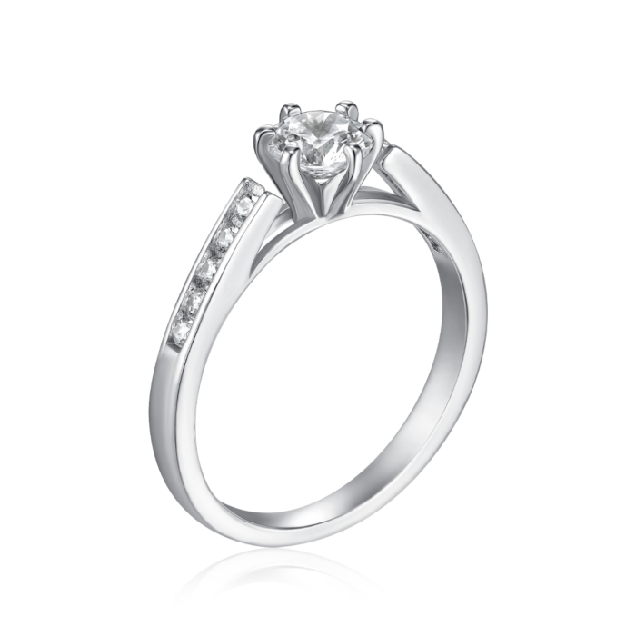 Срібна каблучка з фіанітами. Артикул SZDR00838-R/12/1