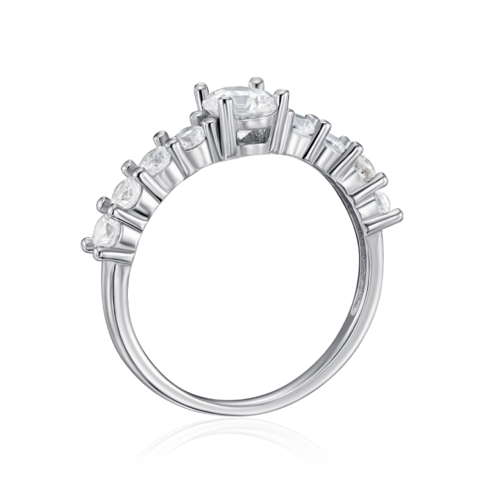 Срібна каблучка з фіанітами. Артикул SZDR00867-R/12/1