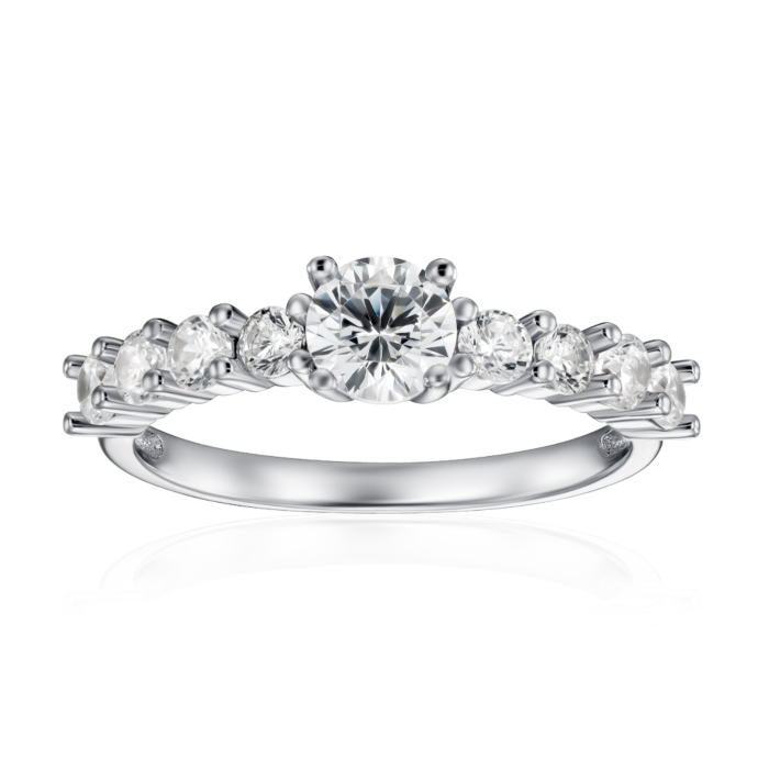 Срібна каблучка з фіанітами. Артикул SZDR00867-R/12/1