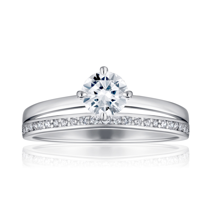 Срібна каблучка з фіанітами SZDR00922-R/12/1