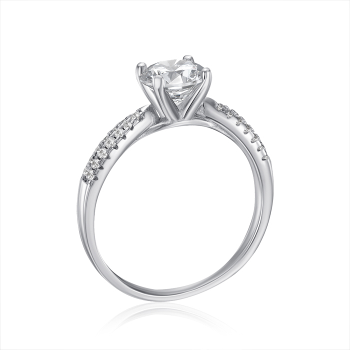 Срібна каблучка з фіанітами. Артикул SZDR00946-R/12/1