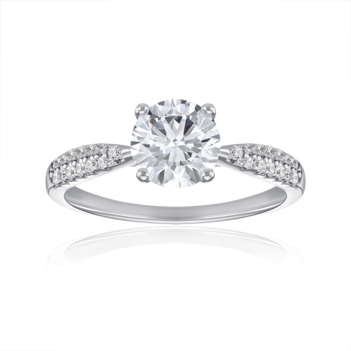 Срібна каблучка з фіанітами. Артикул SZDR00946-R/12/1